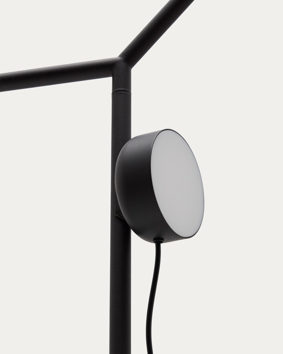 Stehlampe Orey aus schwarzem Metall mit Multipositions-Lichtpunkt
