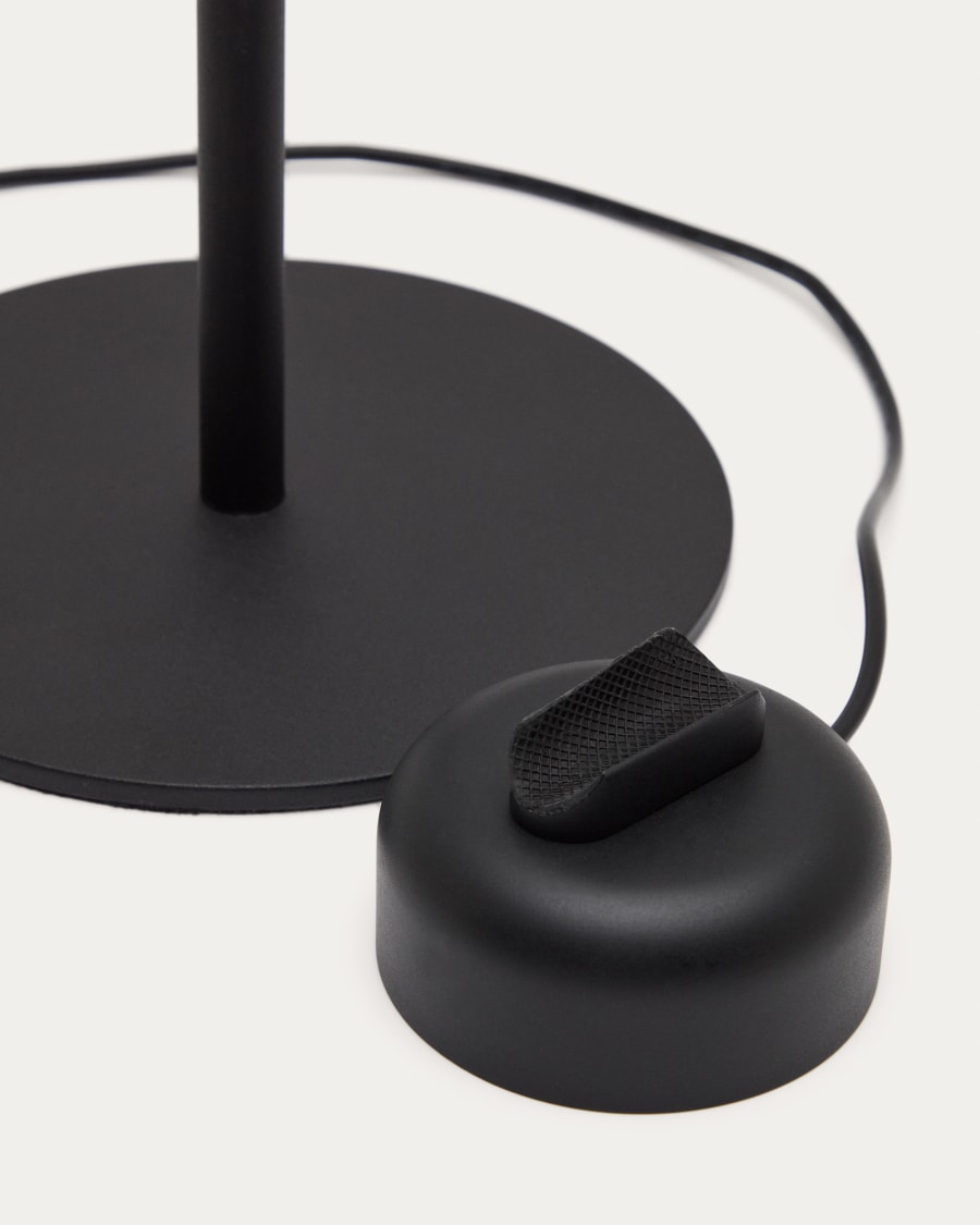 Orey black metal table lamp with multi-position spotlight