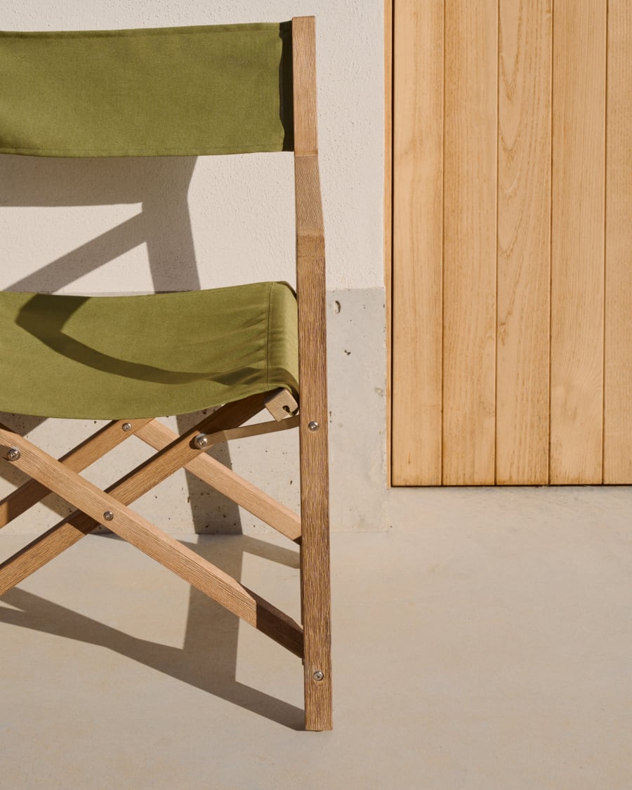 Chaise pliable d’extérieur Vilara verte en bois d’acacia FSC 100%