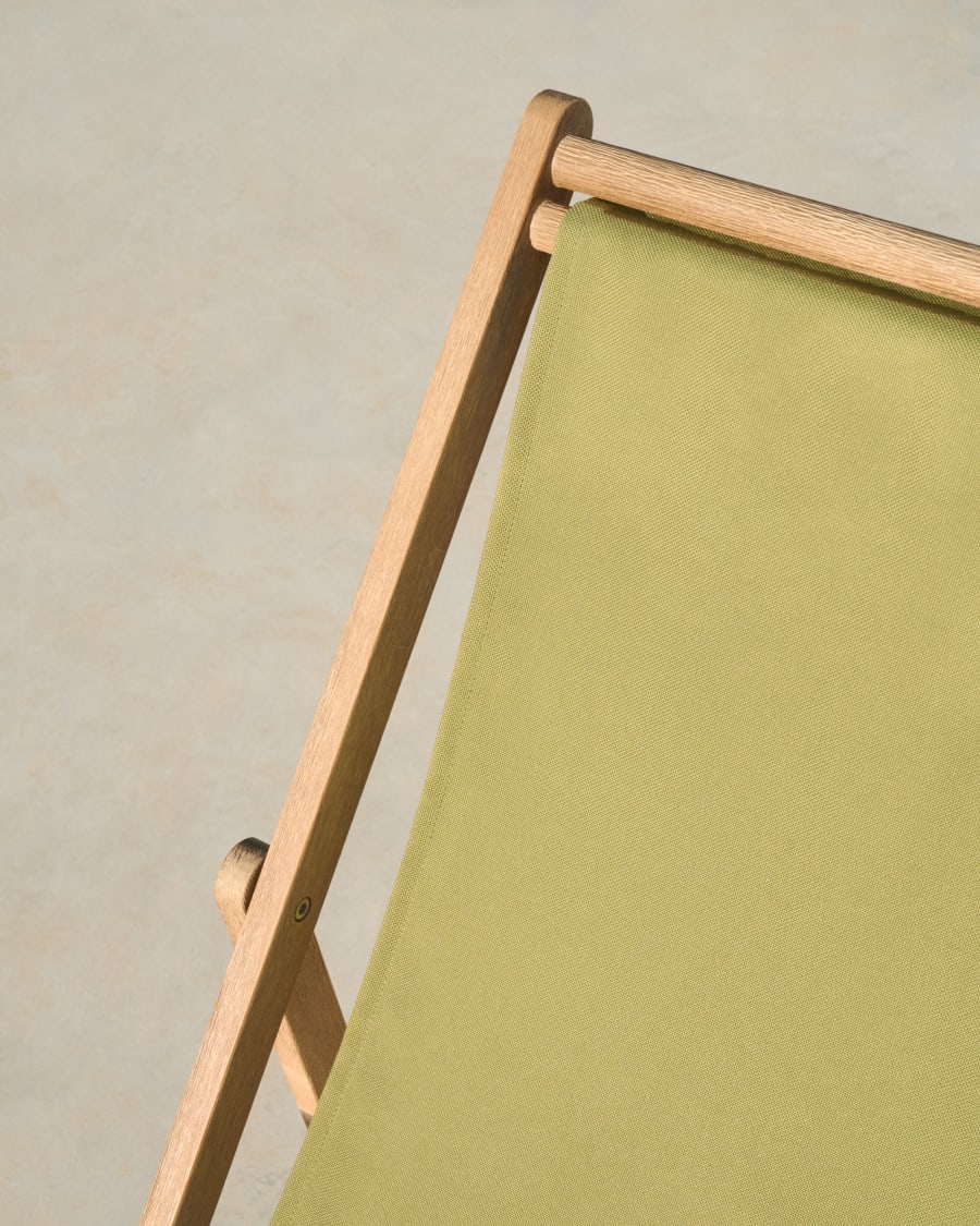 Vilara green outdoor folding deck chair made of FSC 100% solid acacia wood