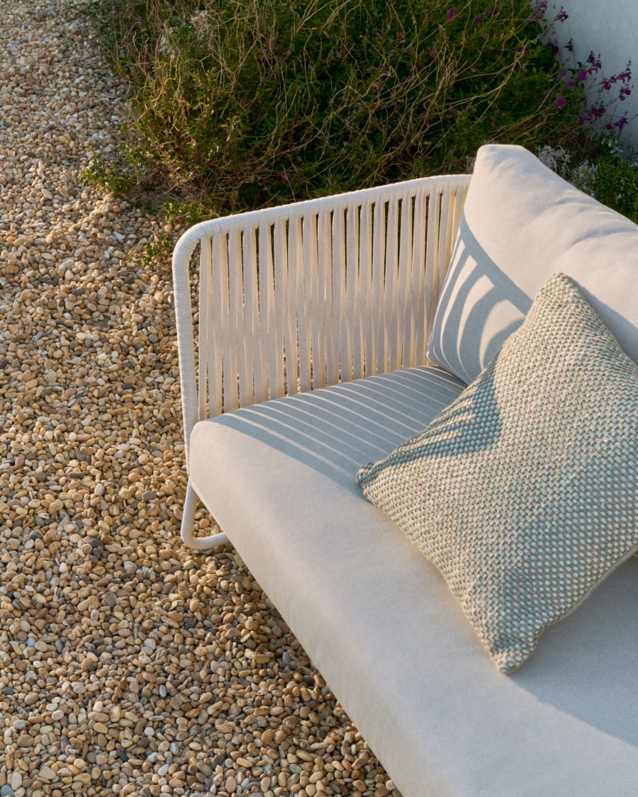 Saconca outdoor 3-seater sofa in rope cord and grey galvanised steel 189cm