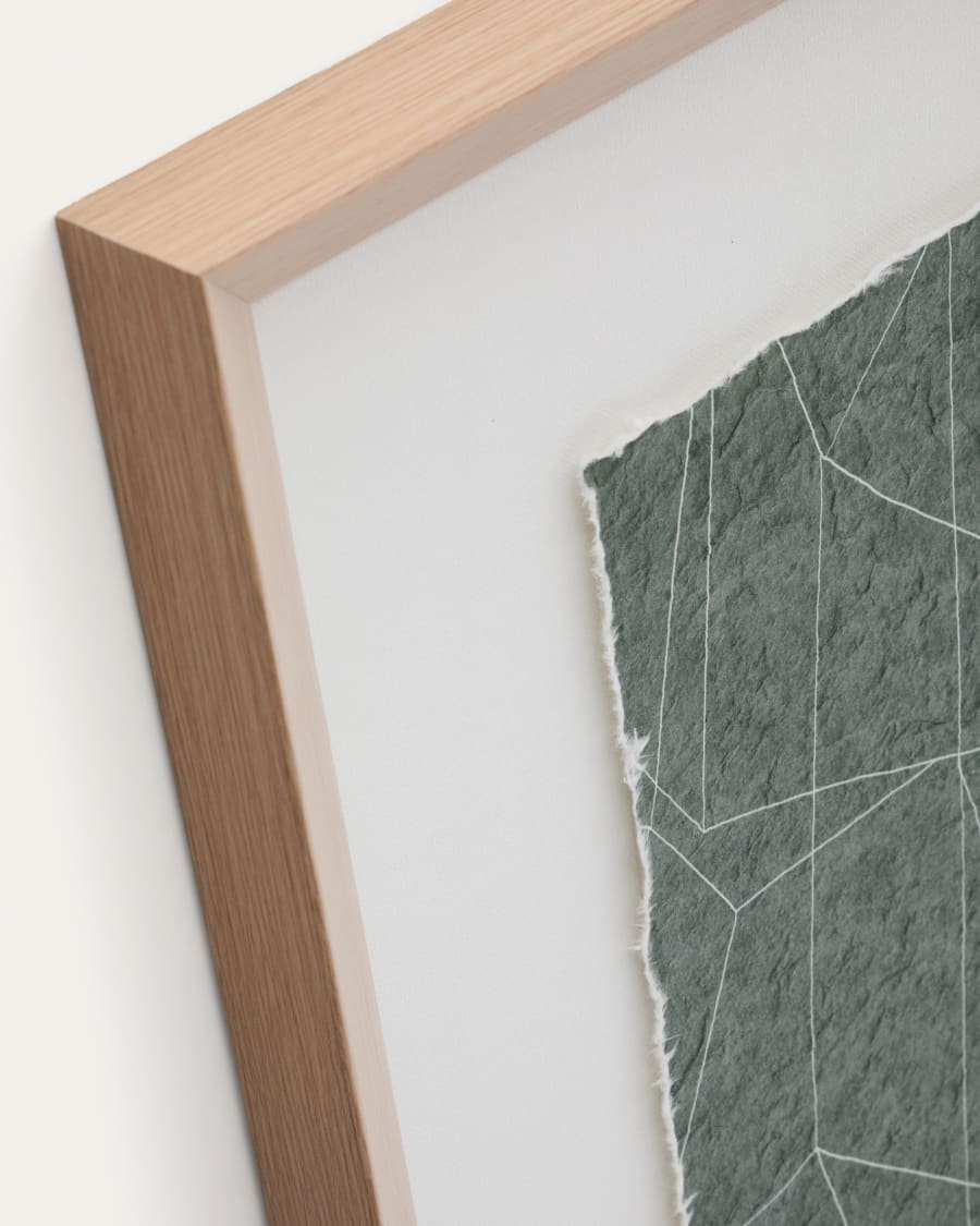 Durkan abstract picture on green recycled paper 100 x 70cm
