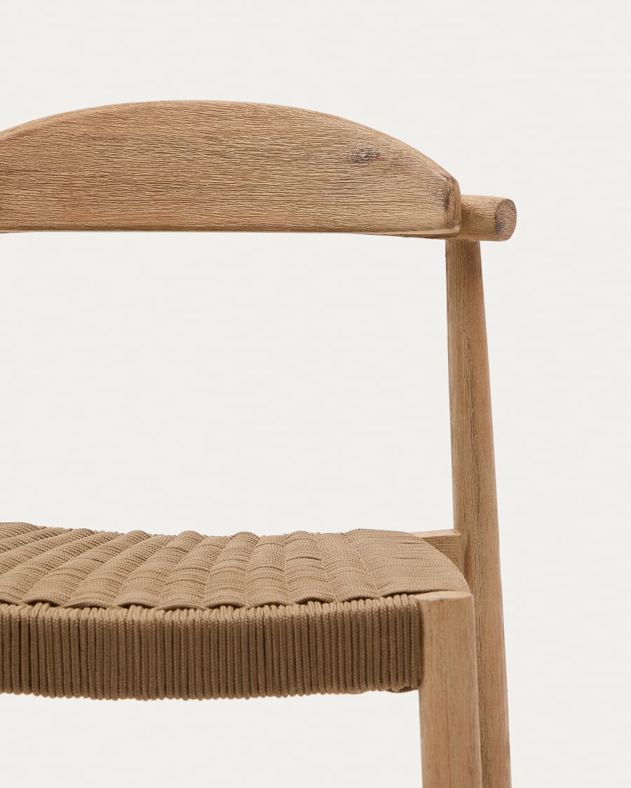 Nina stool in solid acacia wood height 62 cm