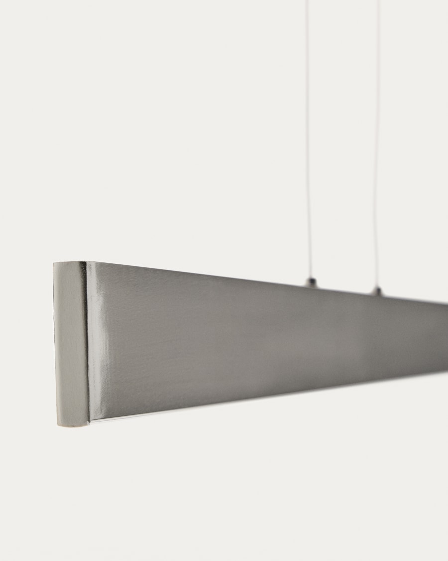 Boadella aluminium ceiling lamp with silver brushed painted finish