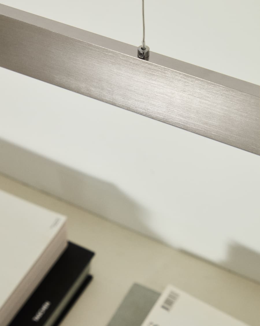 Boadella aluminium ceiling lamp with silver brushed painted finish