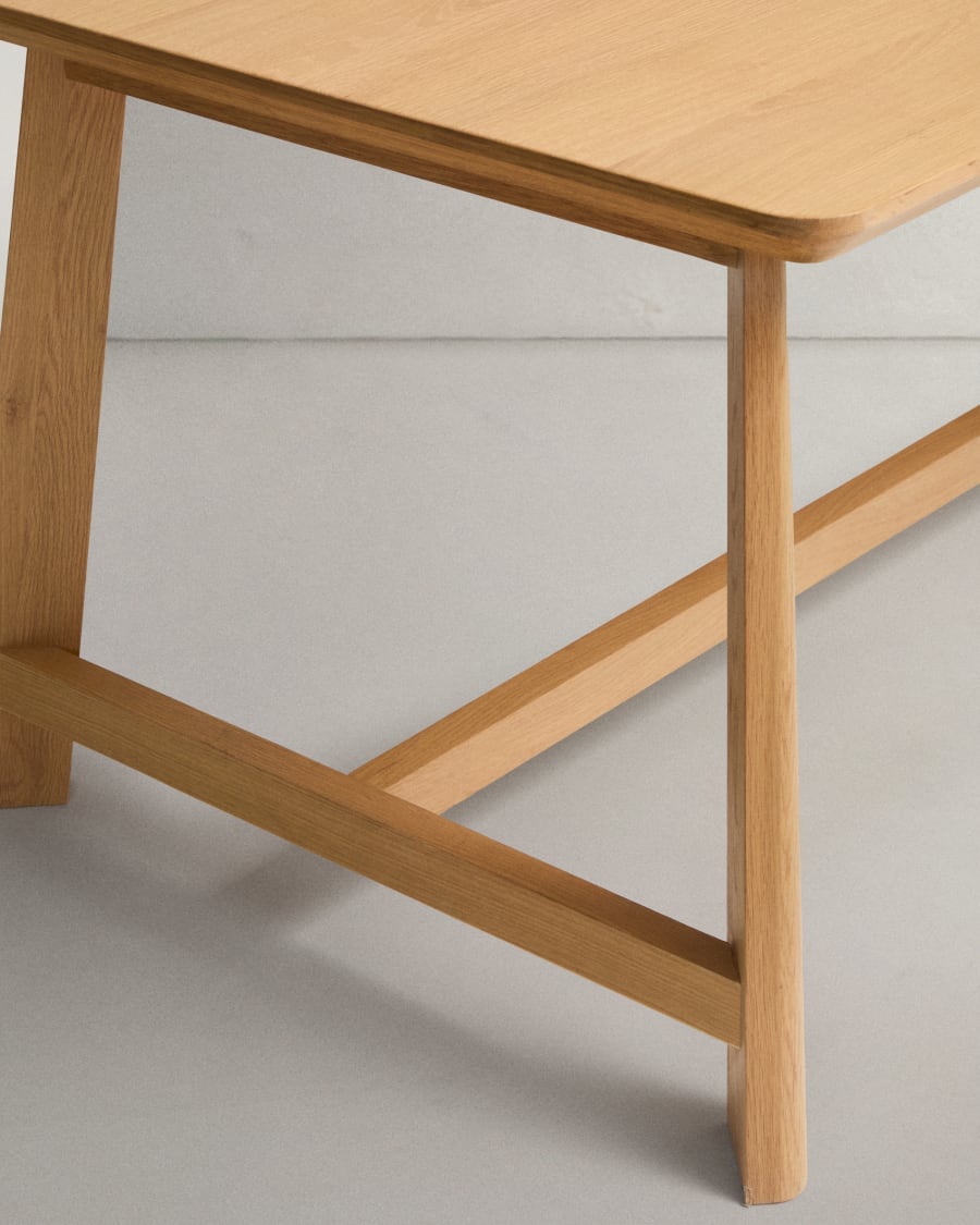 Idun table made of veneer and solid oak wood with natural tone finish FSC Mix Credit 220x100cm