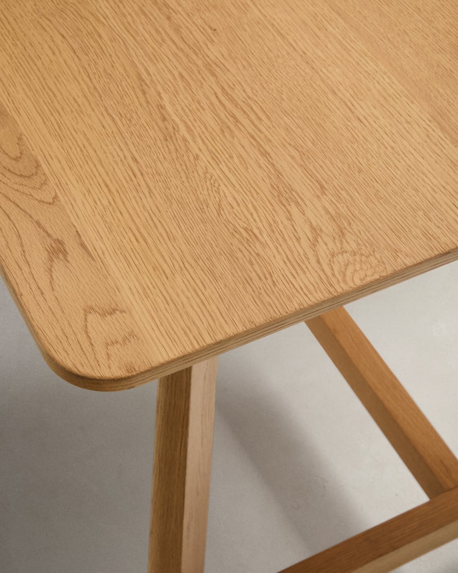 Idun table made of veneer and solid oak wood with natural tone finish FSC Mix Credit 220x100cm