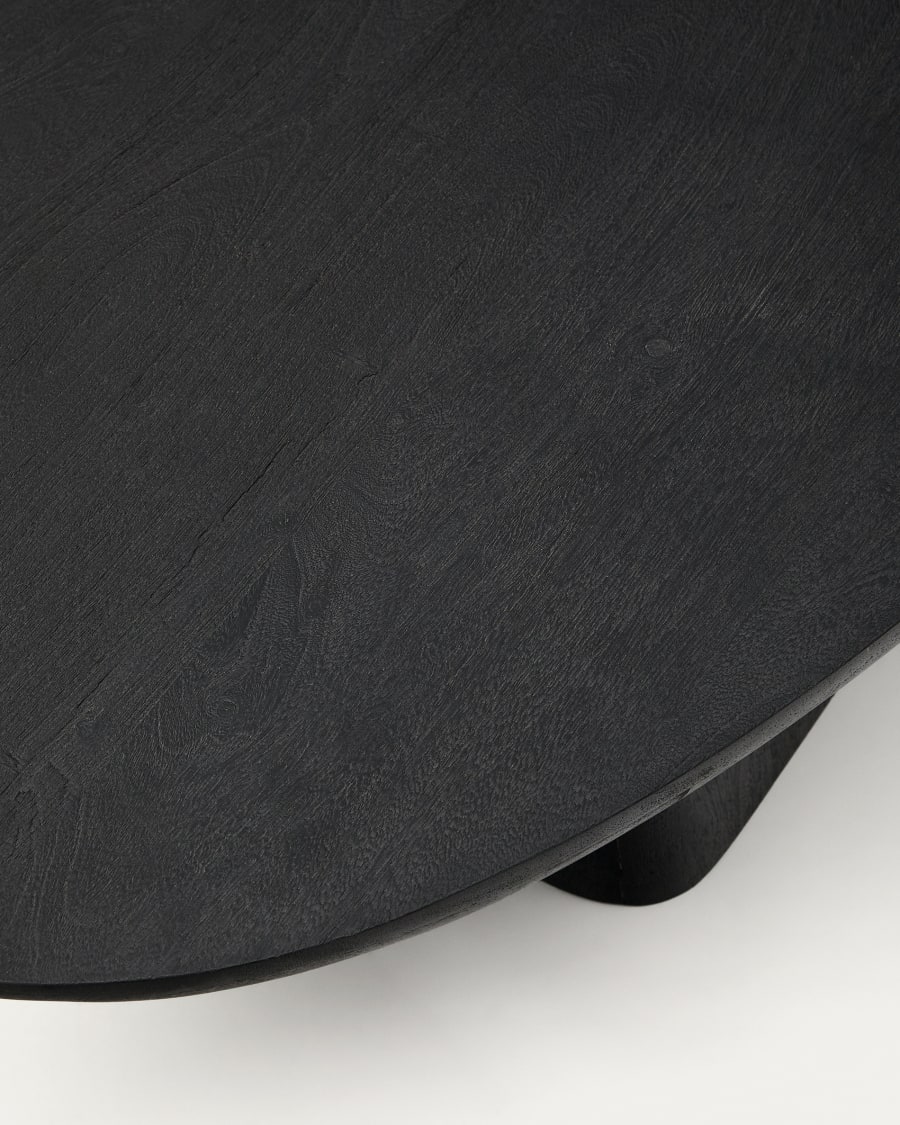 Ovak coffee table in solid acacia wood with black finish FSC 100% 140 x 70cm