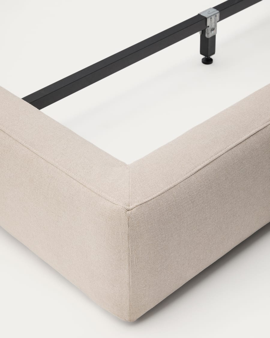Beige Blok bed with removable covers for 90 x 200 cm mattress FSC Mix Credit