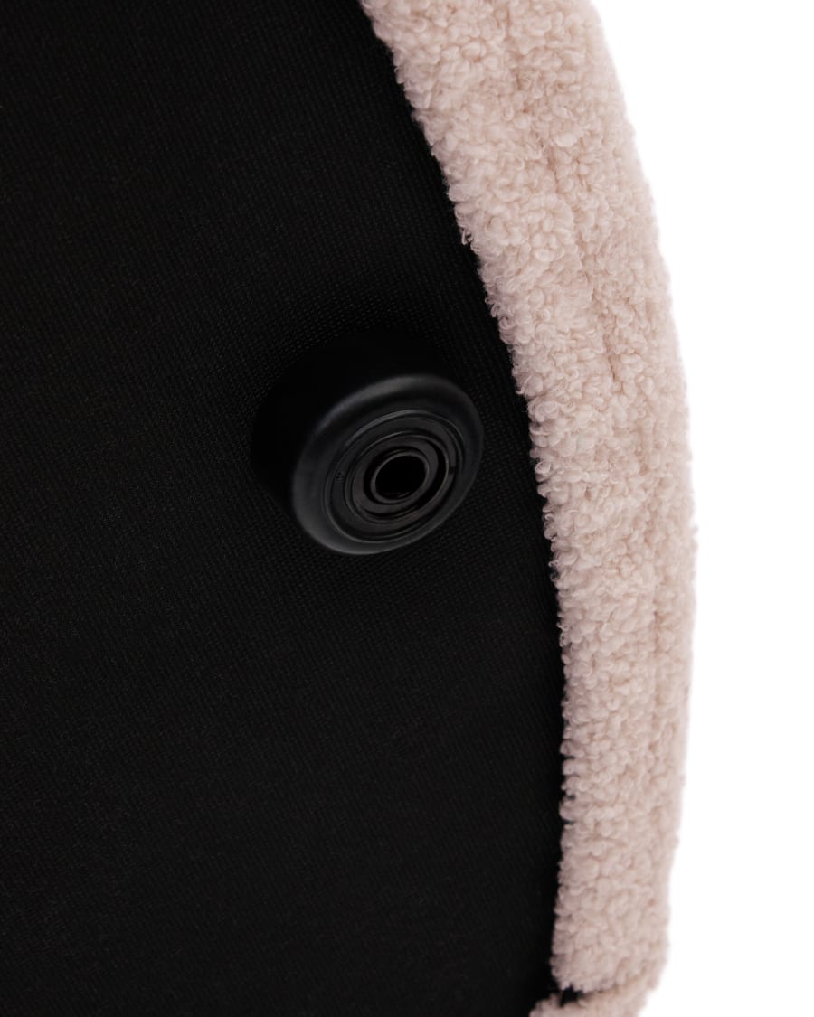 Fußhocker Kaeli mit abnehmbarem Bezug in rosa Bouclé Ø 90 cm