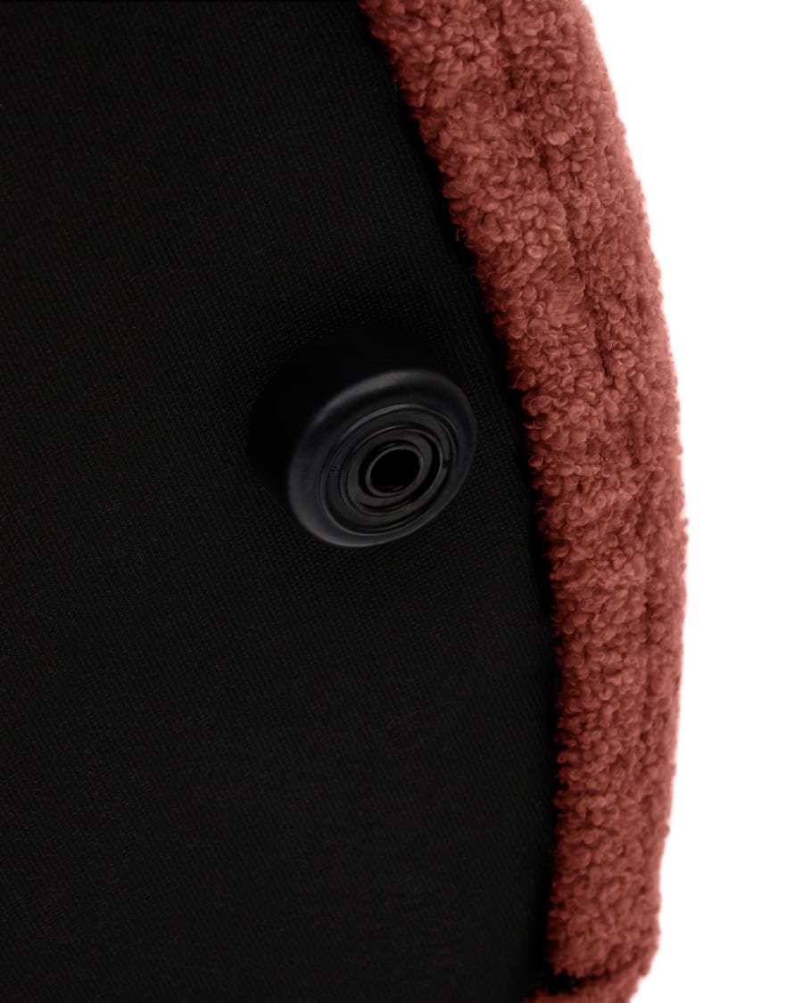 Fußhocker Kaeli mit abnehmbarem Bezug in terrakottafarbenem Bouclé Ø 60 cm