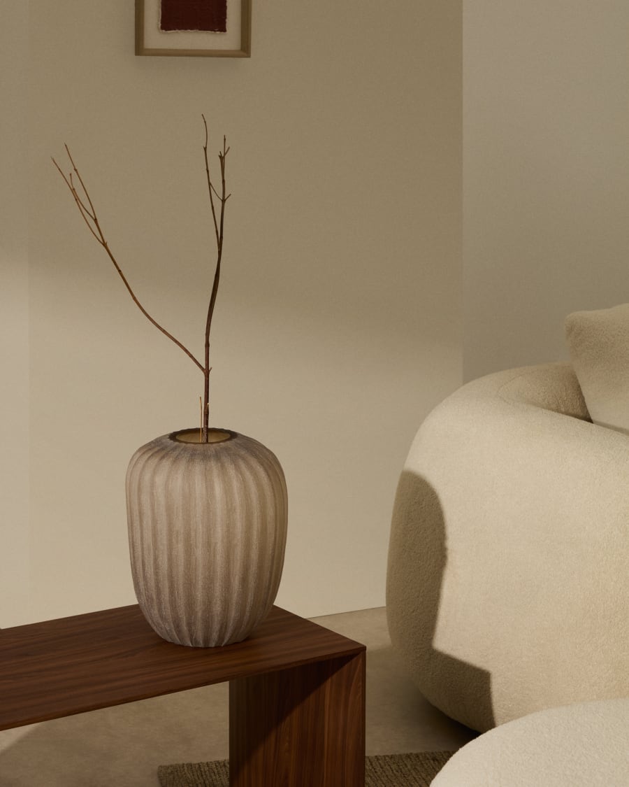 Lumia beige glass vase 38cm