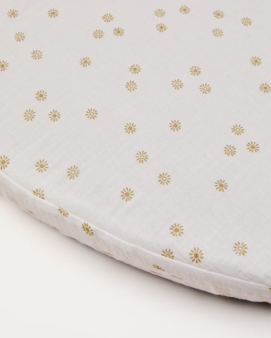 100% cotton, sun print, bottom sheet for Olna Moses basket 40 x 75 cm