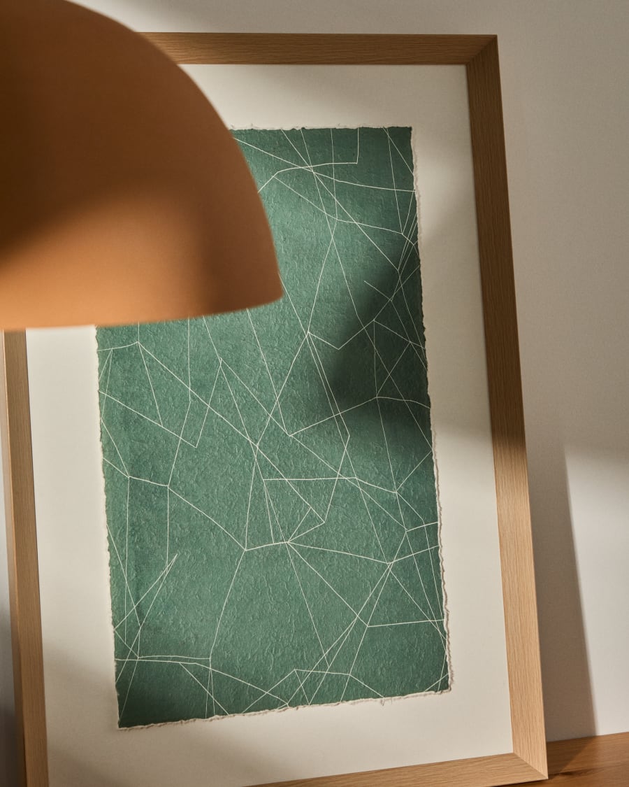 Durkan abstract picture on green recycled paper 100 x 70cm