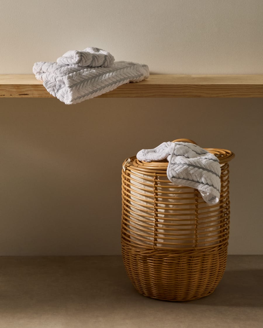 Wäschekorb Liora aus Rattan, 59 cm