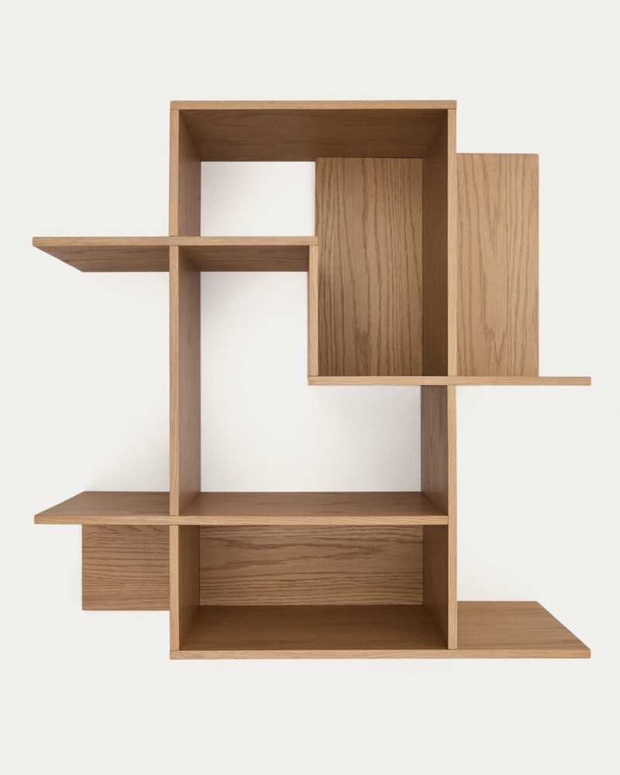 Ina modular shelving unit in oak veneer with natural finish 80 x 80cm FSC 100%