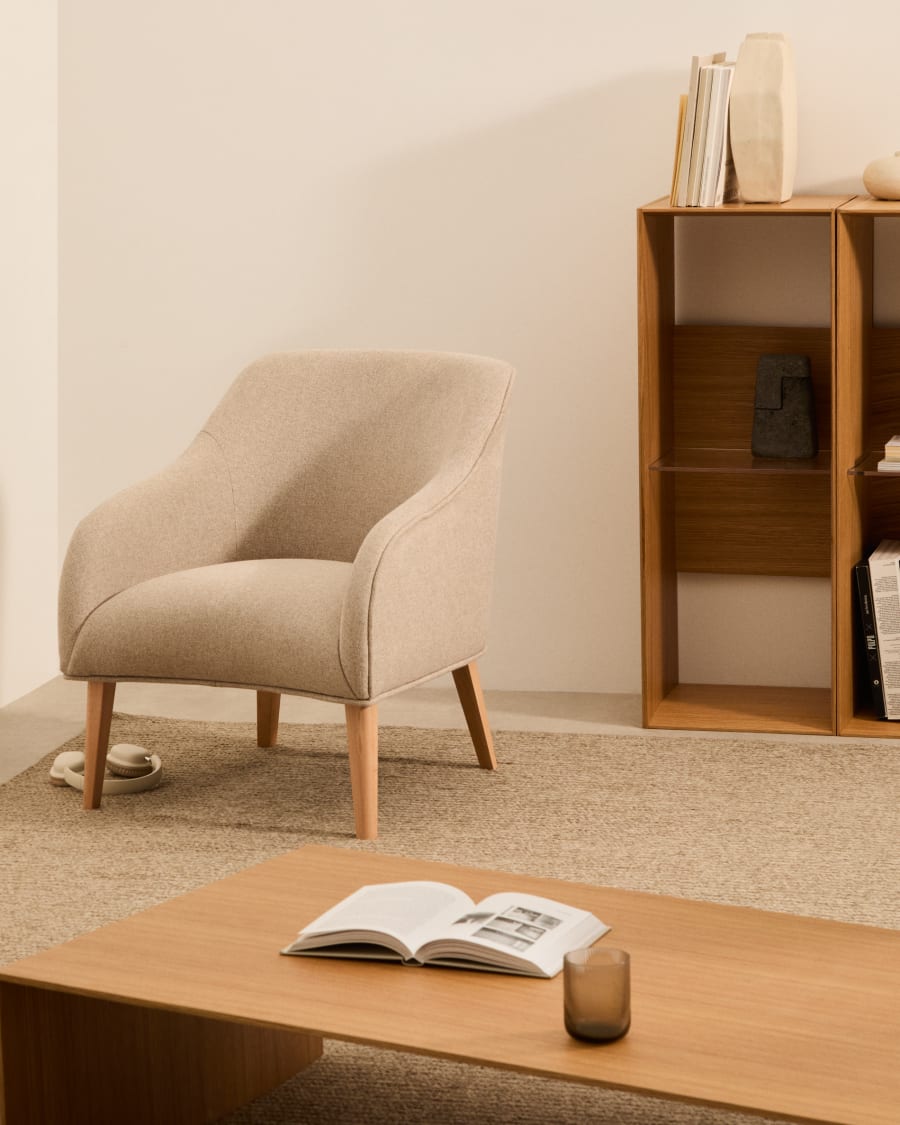 Candela armchair in beige FSC Mix Credit