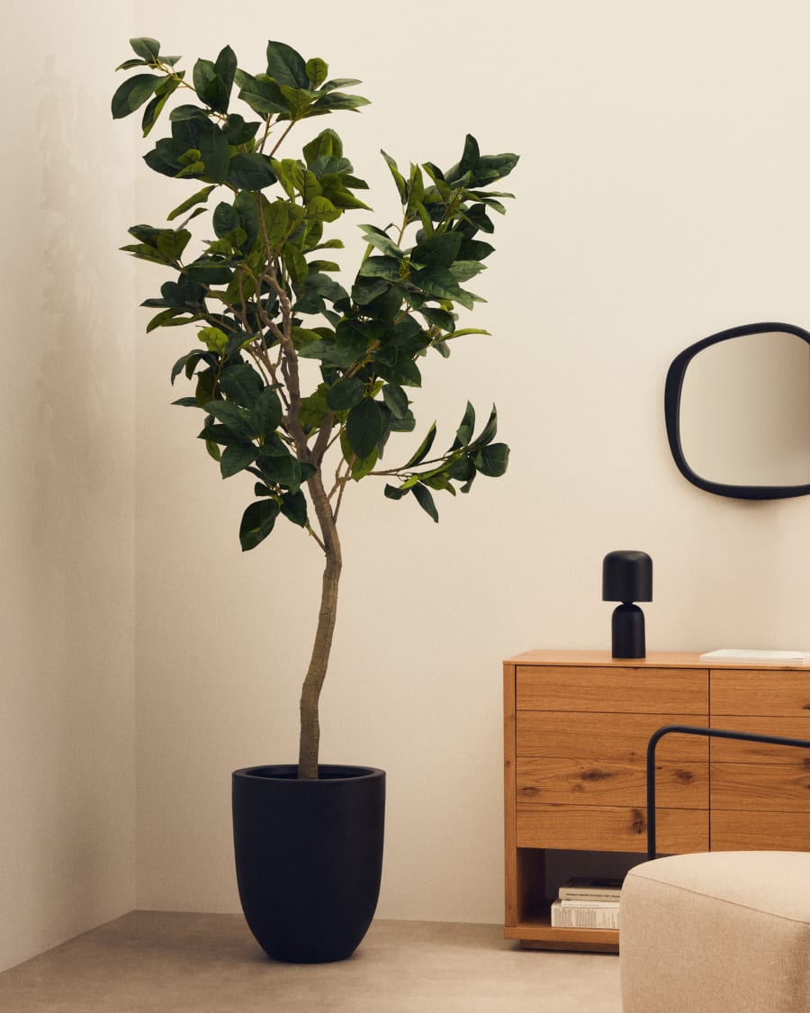 Kunstbaum Ficus mit schwarzem Topf 210 cm