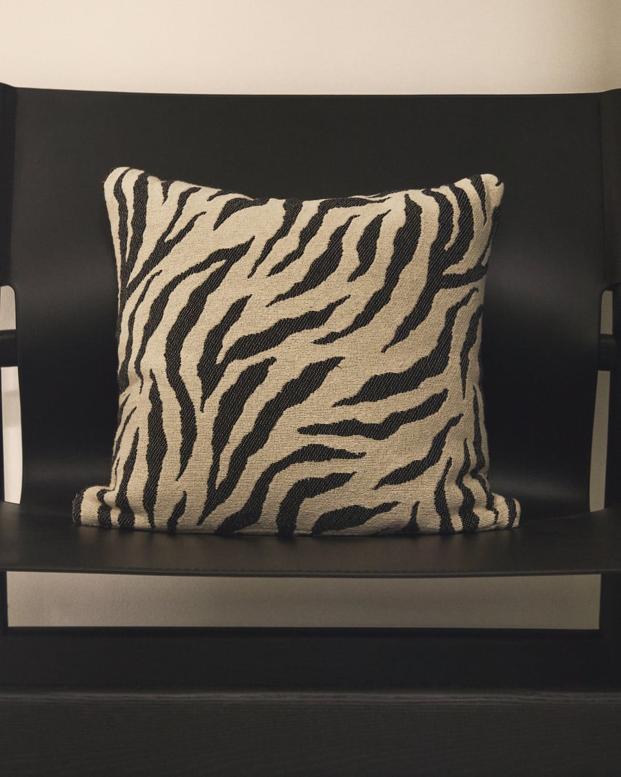 Meluni zebra cotton jacquard cushion cover 45 x 45cm