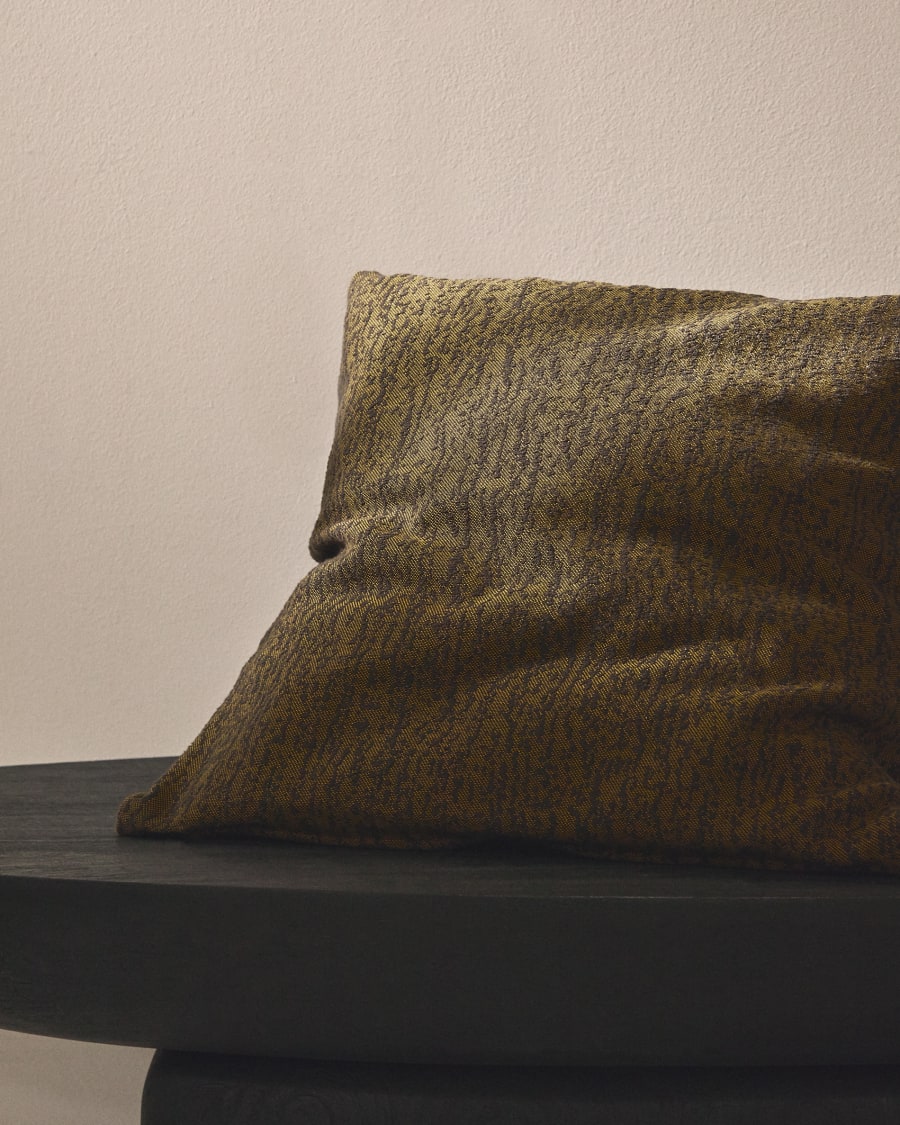 Housse de coussin Melien en jacquard à pois vert 50 x 50 cm