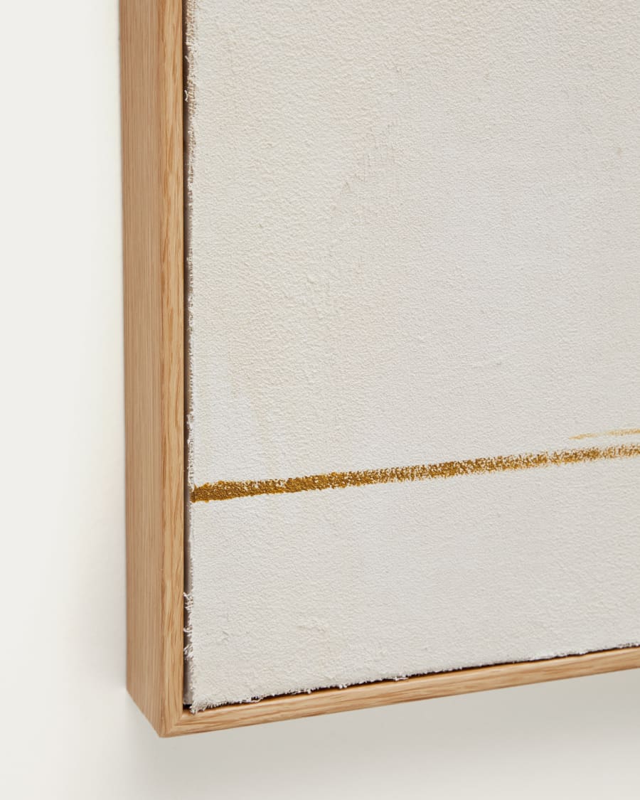 Salin abstract painting with a vertical beige linen stripe 80 x 100 cm