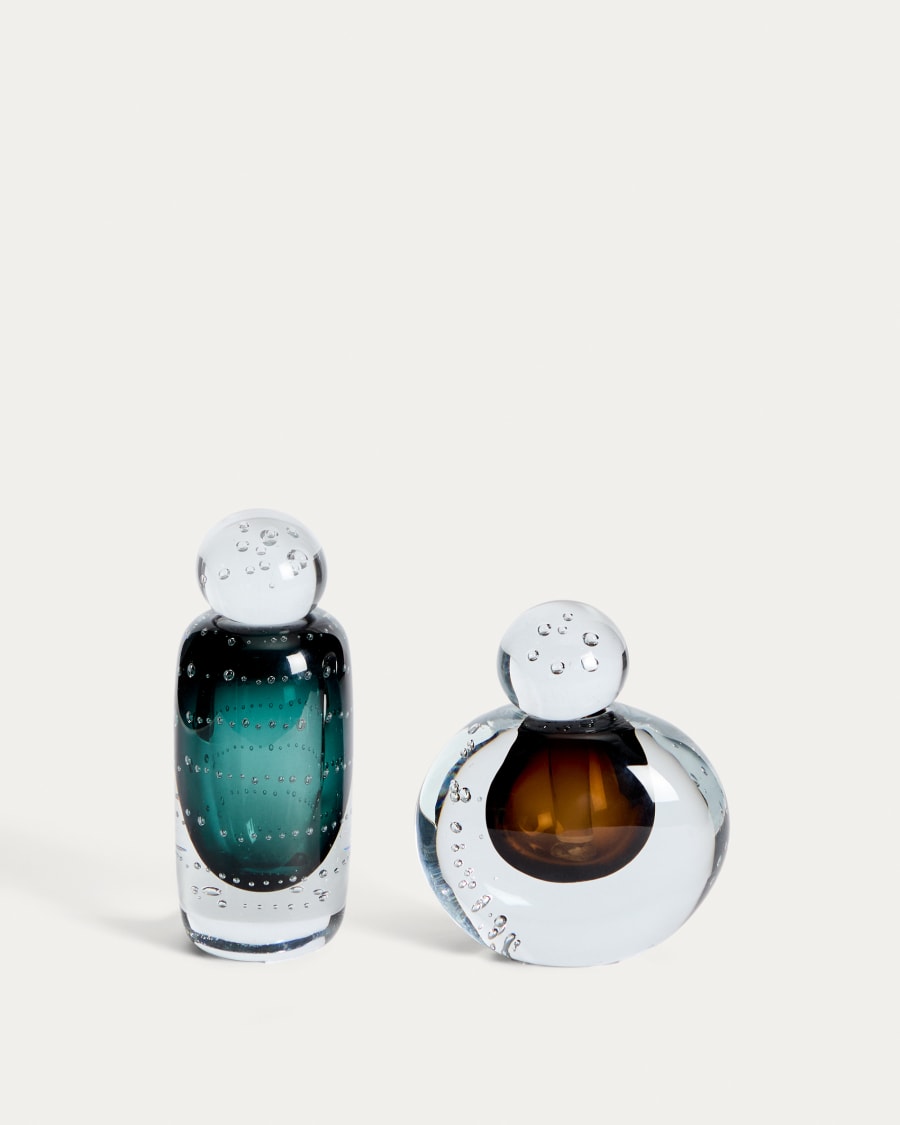 Vase Lunivo en verre vert 16,5 cm