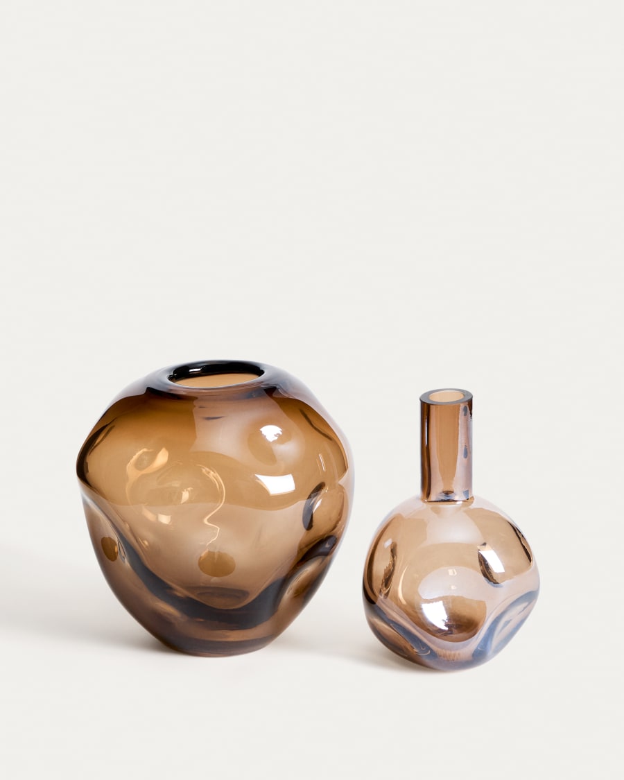 Olivet brown glass vase 30 cm