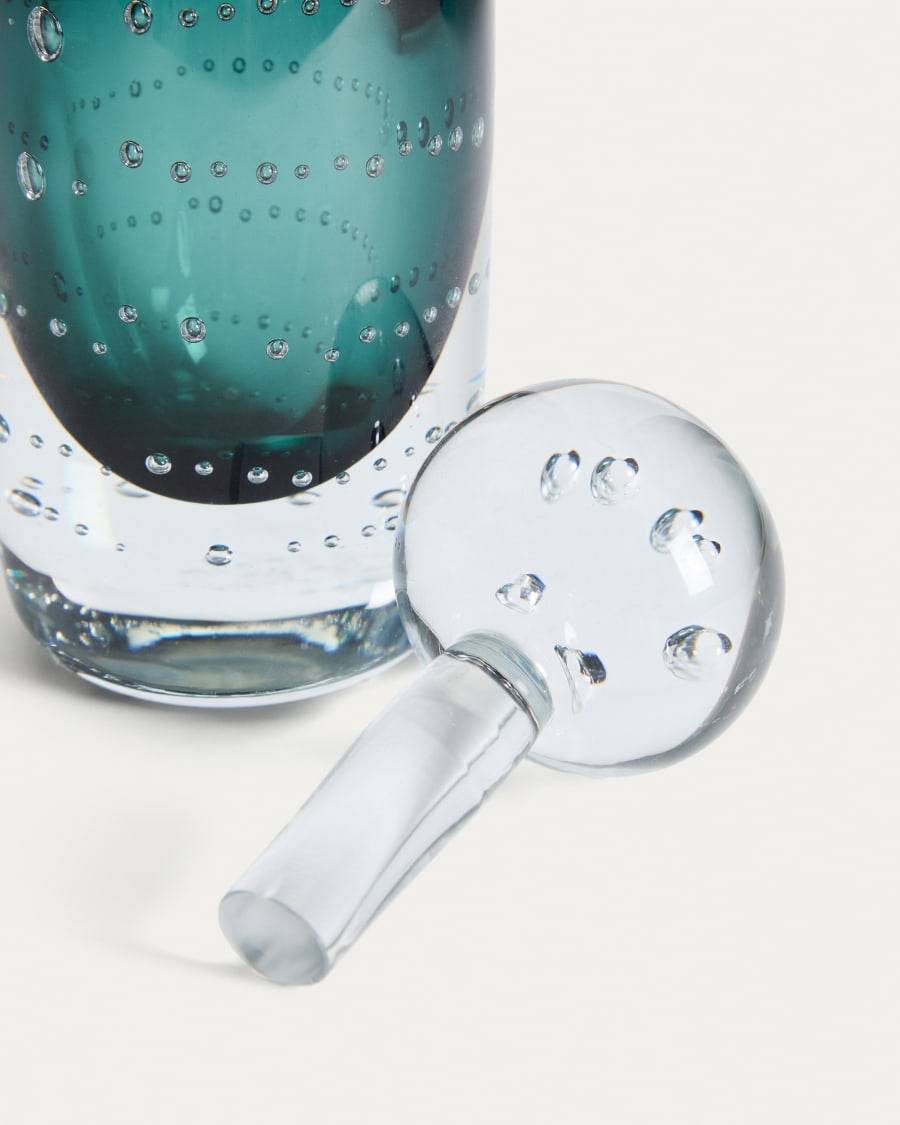 Vase Lunivo en verre vert 16,5 cm