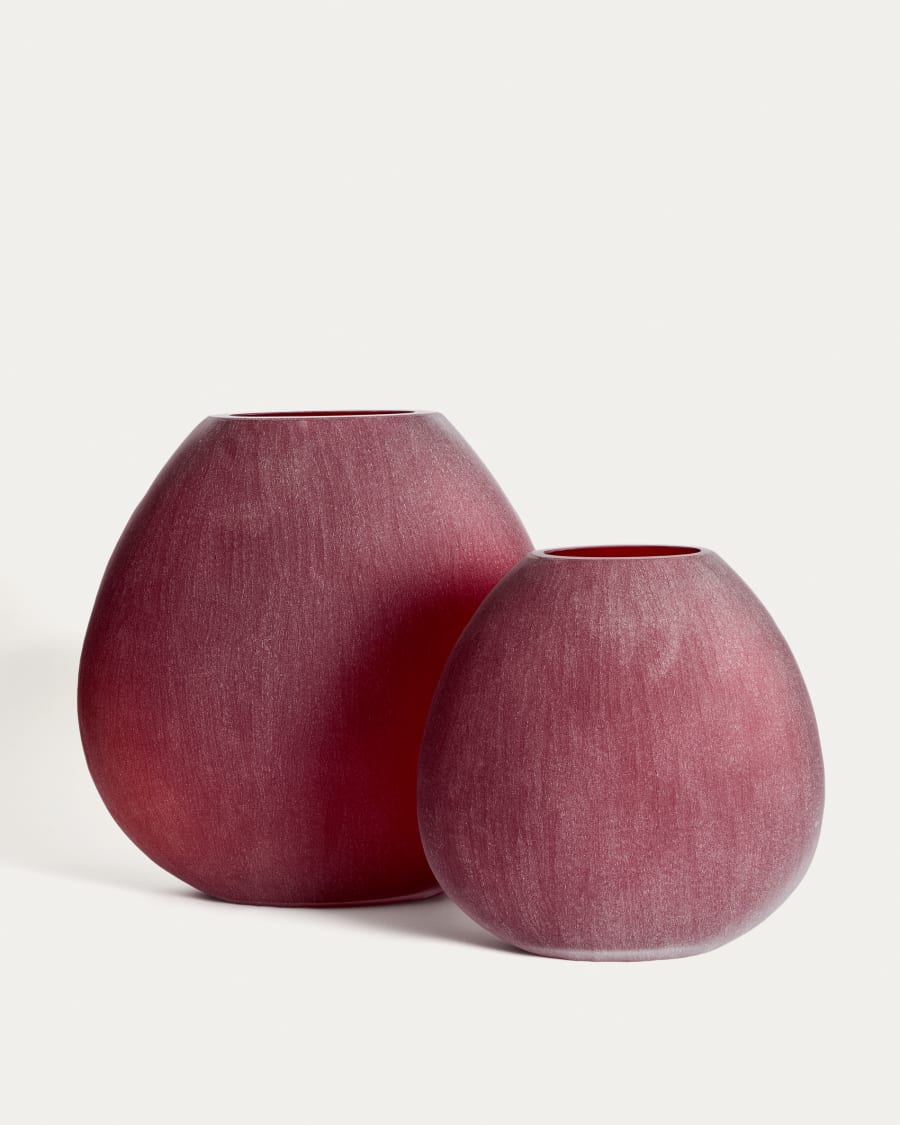 Rovena burgundy glass vase 33.5 cm