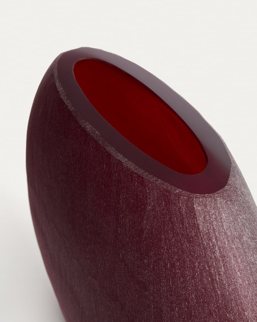 Vase Rovena en verre bordeaux 43,5 cm