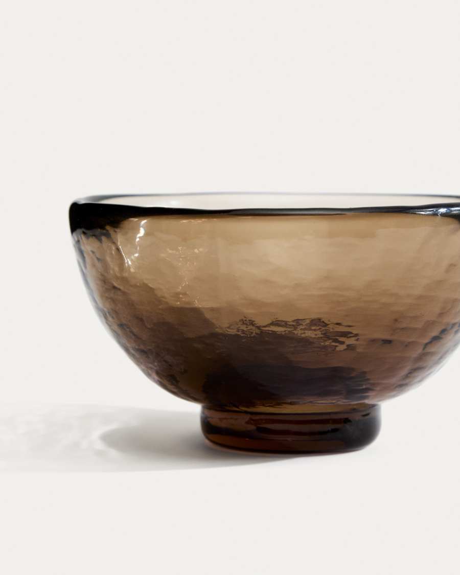 Sileia kleine bruine kom van gerecycled glas