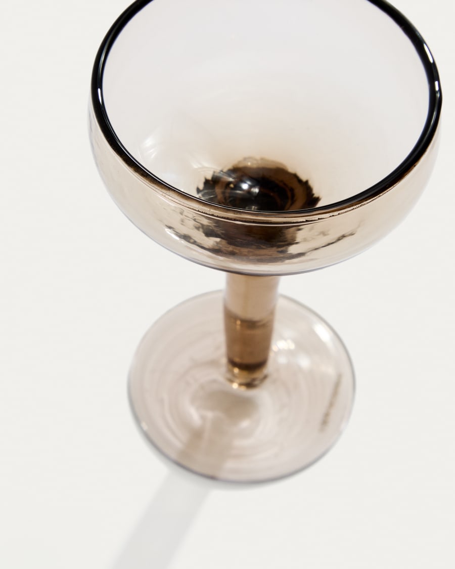 Vinea wine glass made of brown recycled glass
