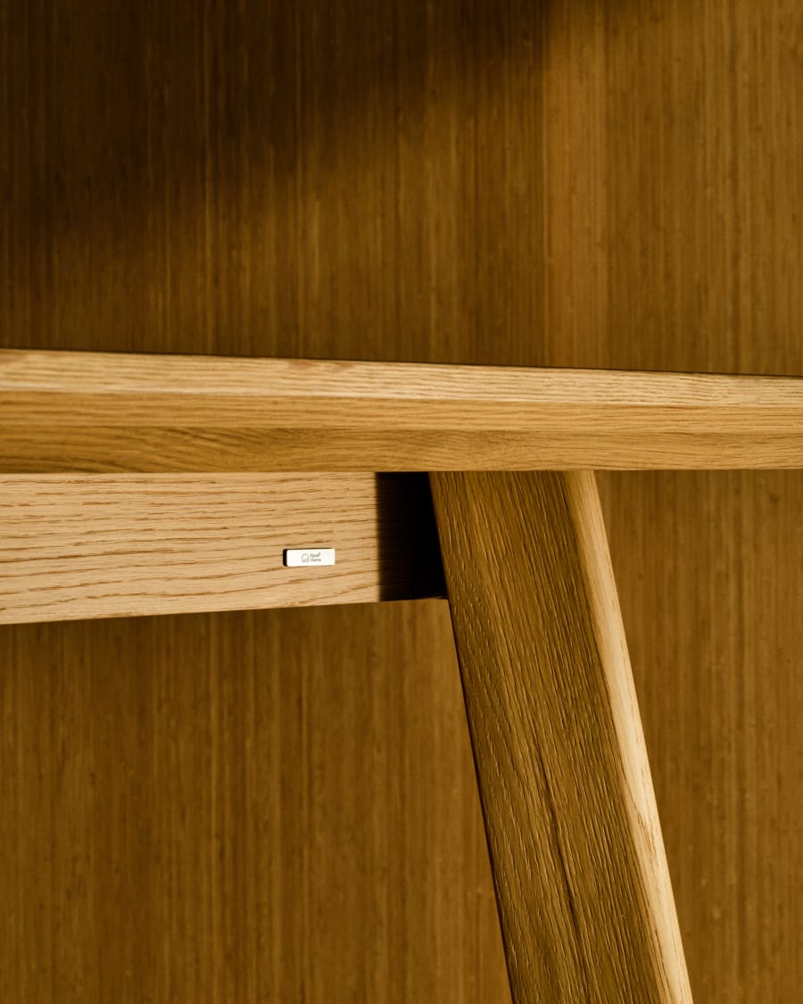 Idun table made of veneer and solid oak wood with natural tone finish FSC Mix Credit 220x100cm