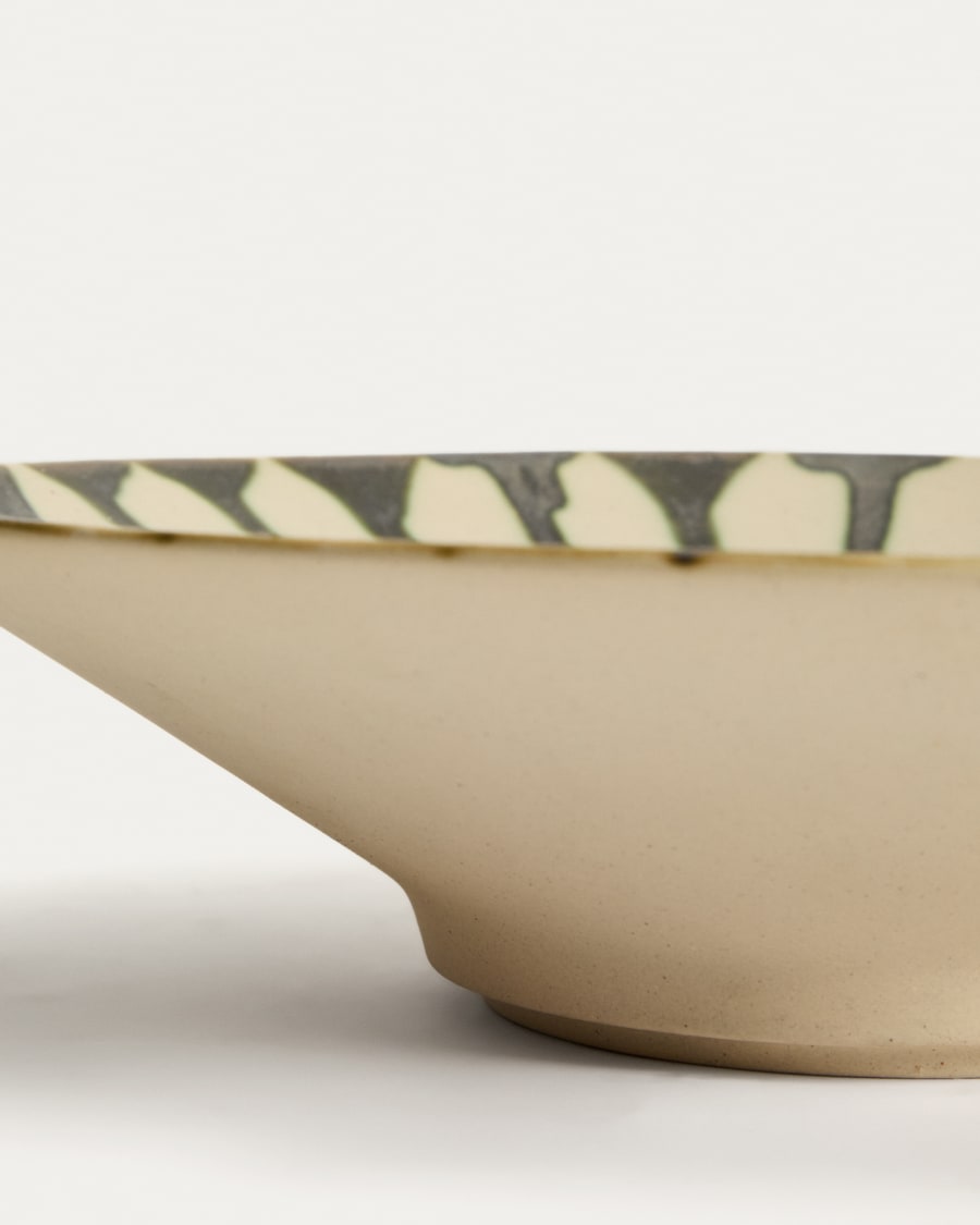 Olmera ceramic centrepiece in beige and green Ø 36.5 cm