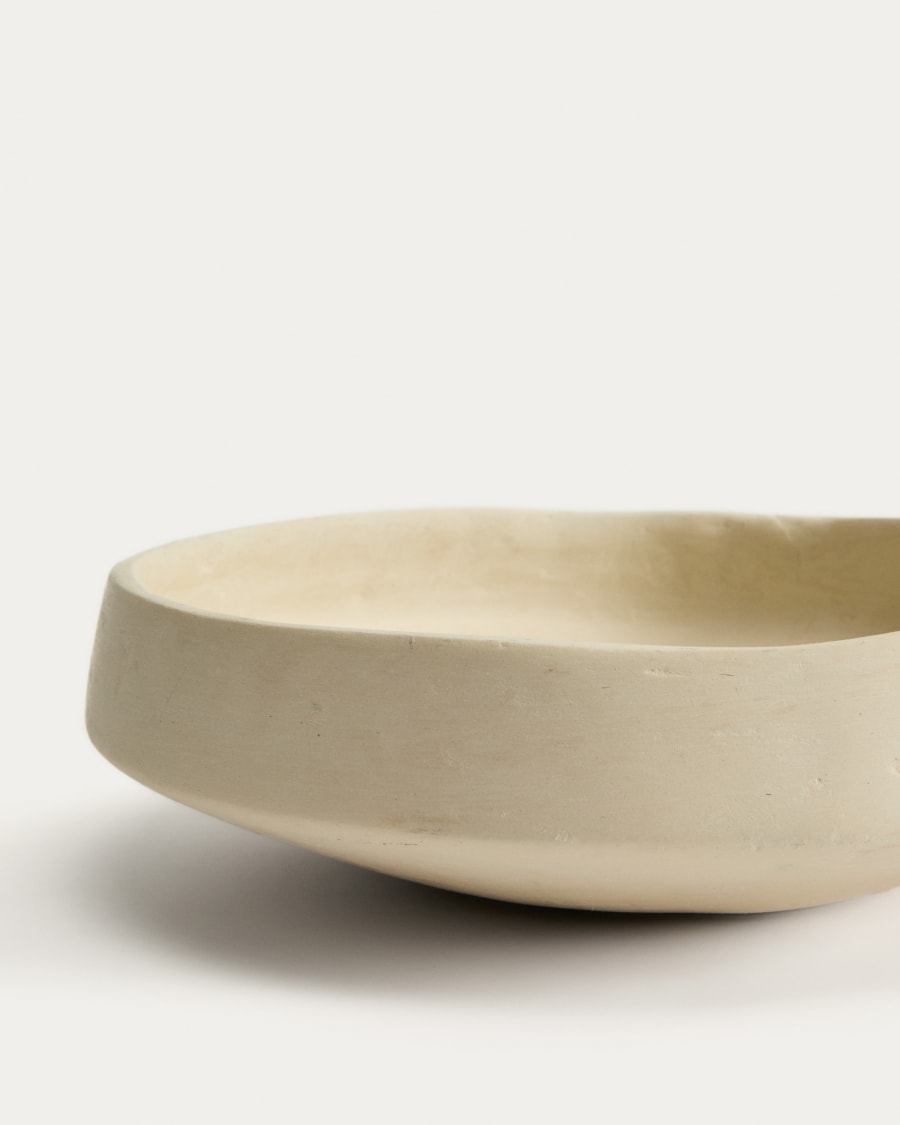 Mireni papier-mâché centrepiece beige Ø 29 cm