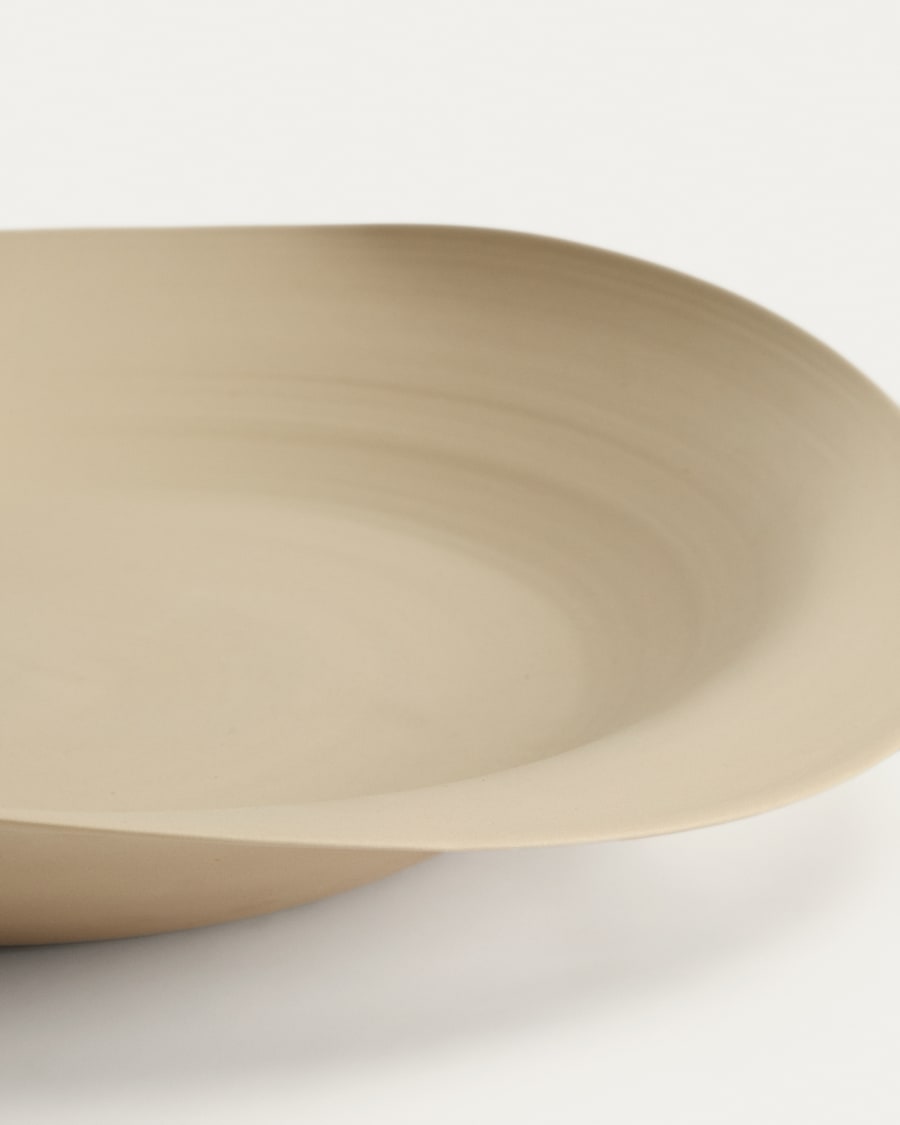 Dekoschale Ebenor aus beigefarbener Keramik Ø 53 cm
