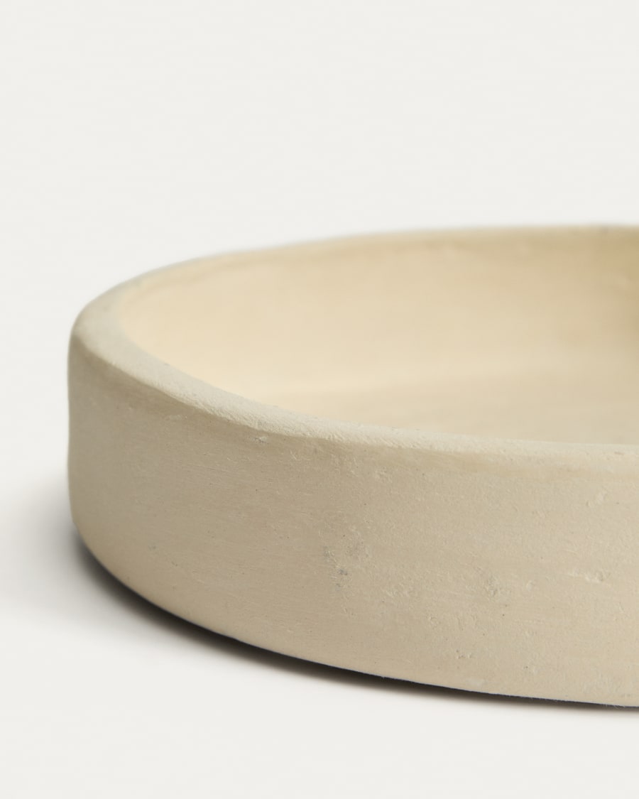 Mireni papier-mâché centrepiece beige Ø 22,5 cm
