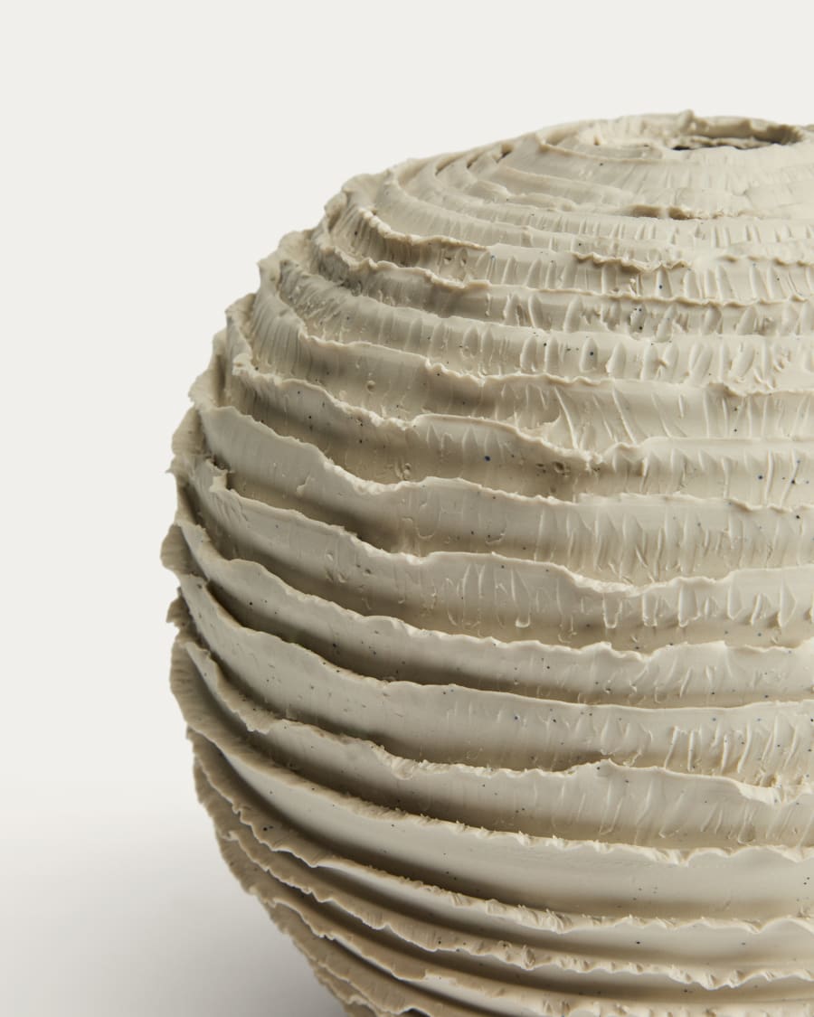 Vase Evania aus beigefarbener Keramik 21 cm