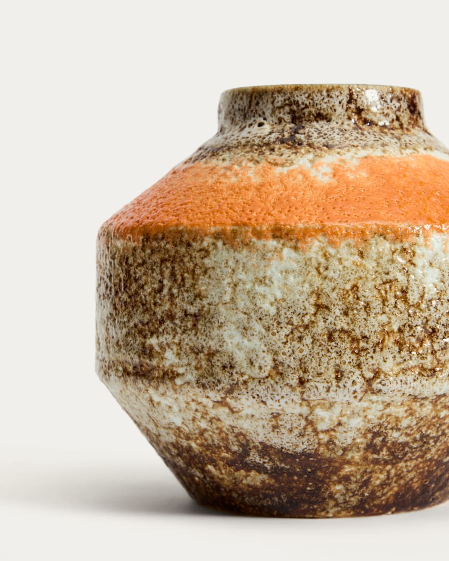 Vase Estin en céramique multicolore 16,5 cm