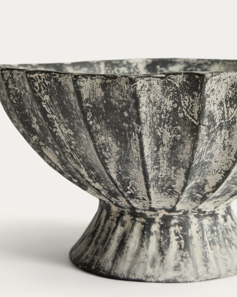 Centrotavola Valura in cartapesta grigio Ø 33 cm