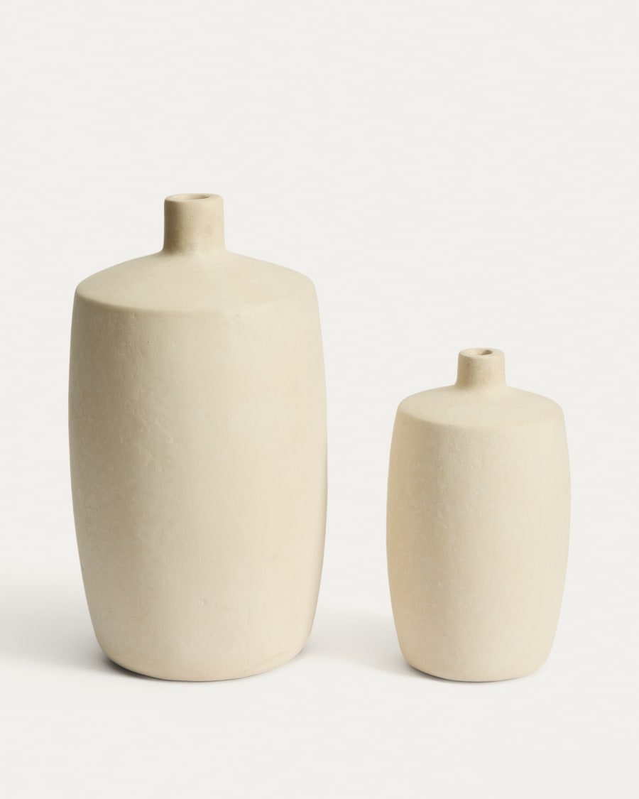 Mireni papier-mâché vase beige Ø 39 cm