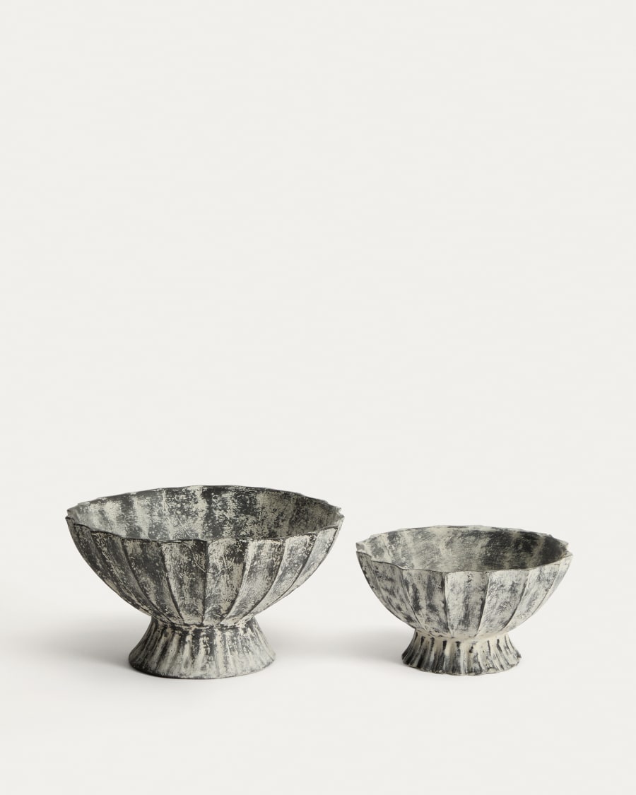 Centrotavola Valura in cartapesta grigio Ø 26 cm
