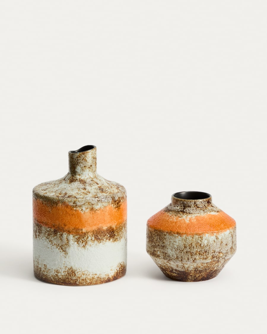Vase Estin en céramique multicolore 16,5 cm