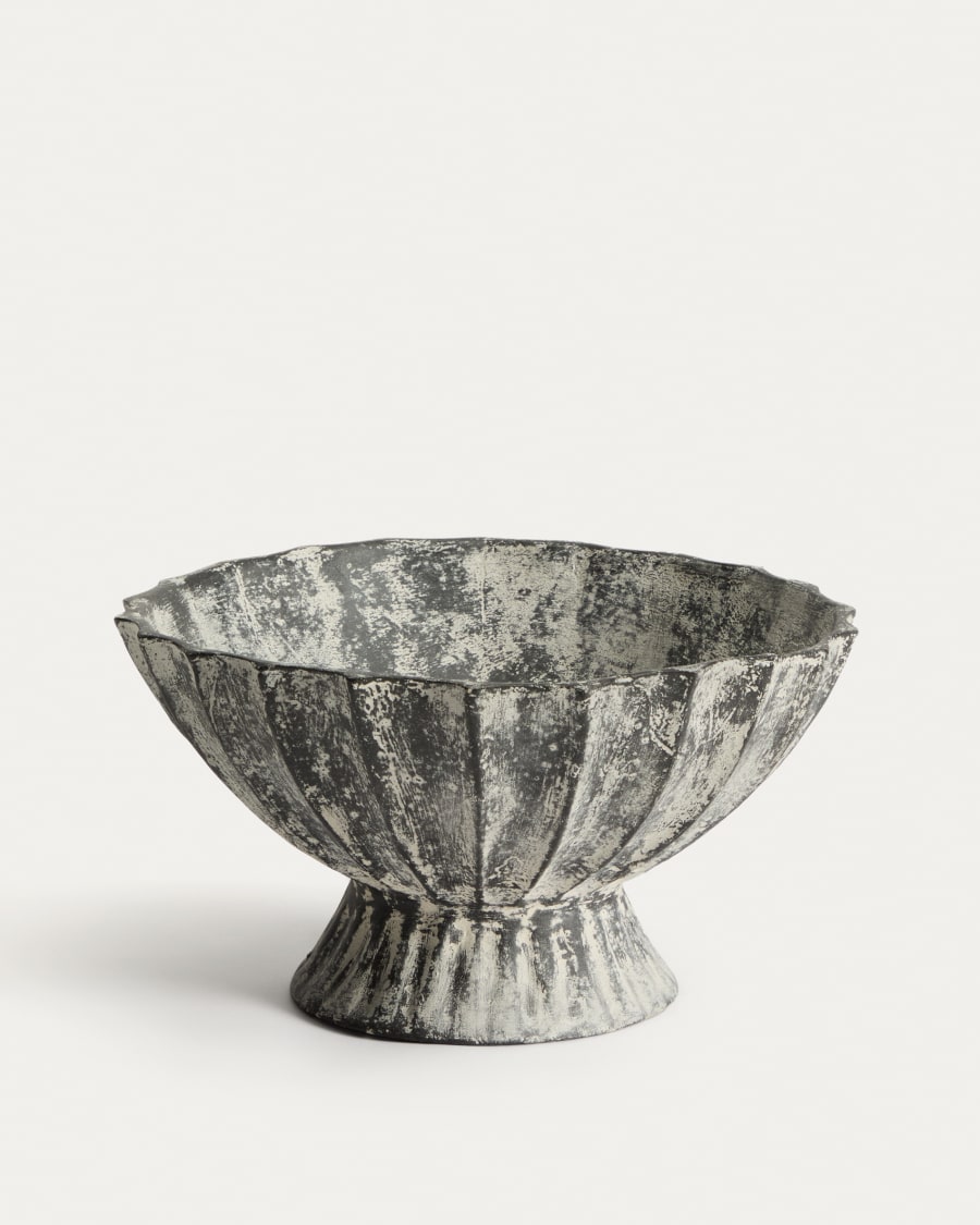 Centrotavola Valura in cartapesta grigio Ø 33 cm