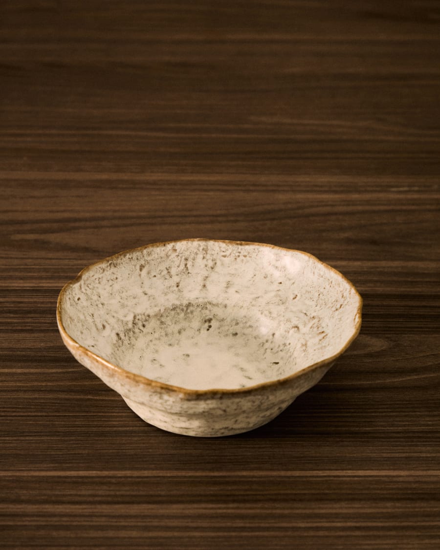 Alenia deep plate in grey ceramic