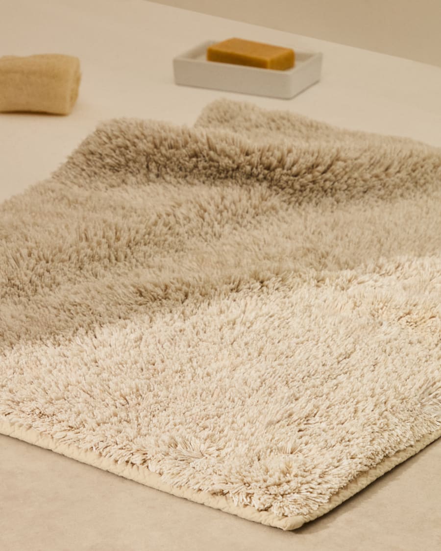 Tappeto da bagno Coper di cotone beige 50 x 70 cm