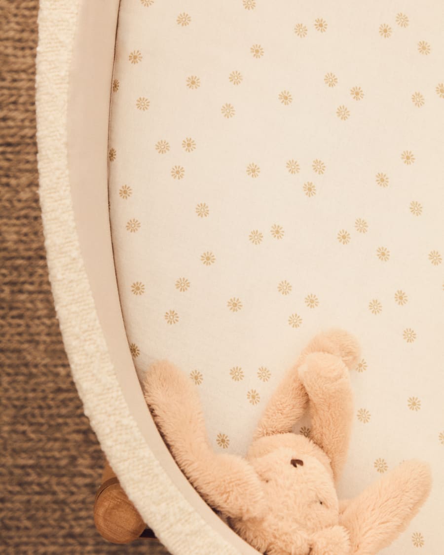 100% cotton, sun print, bottom sheet for Olna Moses basket 40 x 75 cm