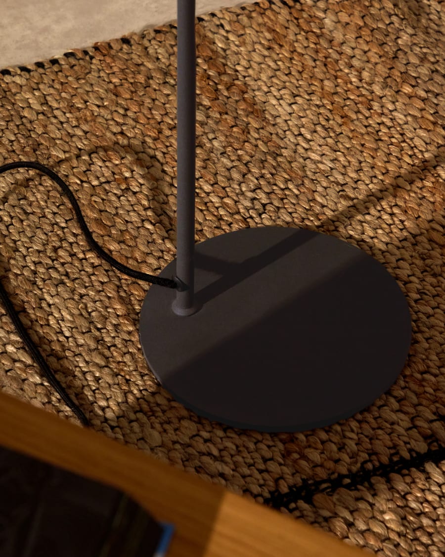 Manie metal floor lamp with black cast-iron-effect finish