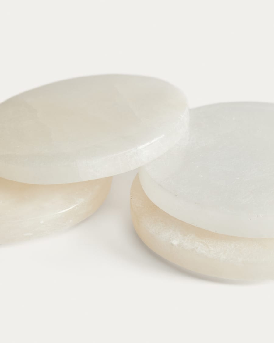Noreli set of 4 alabaster coasters