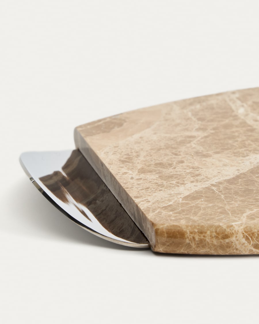 Servierbrett Adoma aus Marmor und Metall